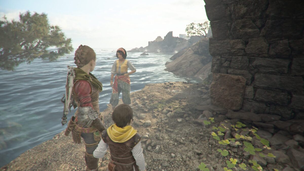 Hugo, Amicia und Sophia kommen in Kapitel 10 an eine Küste.
