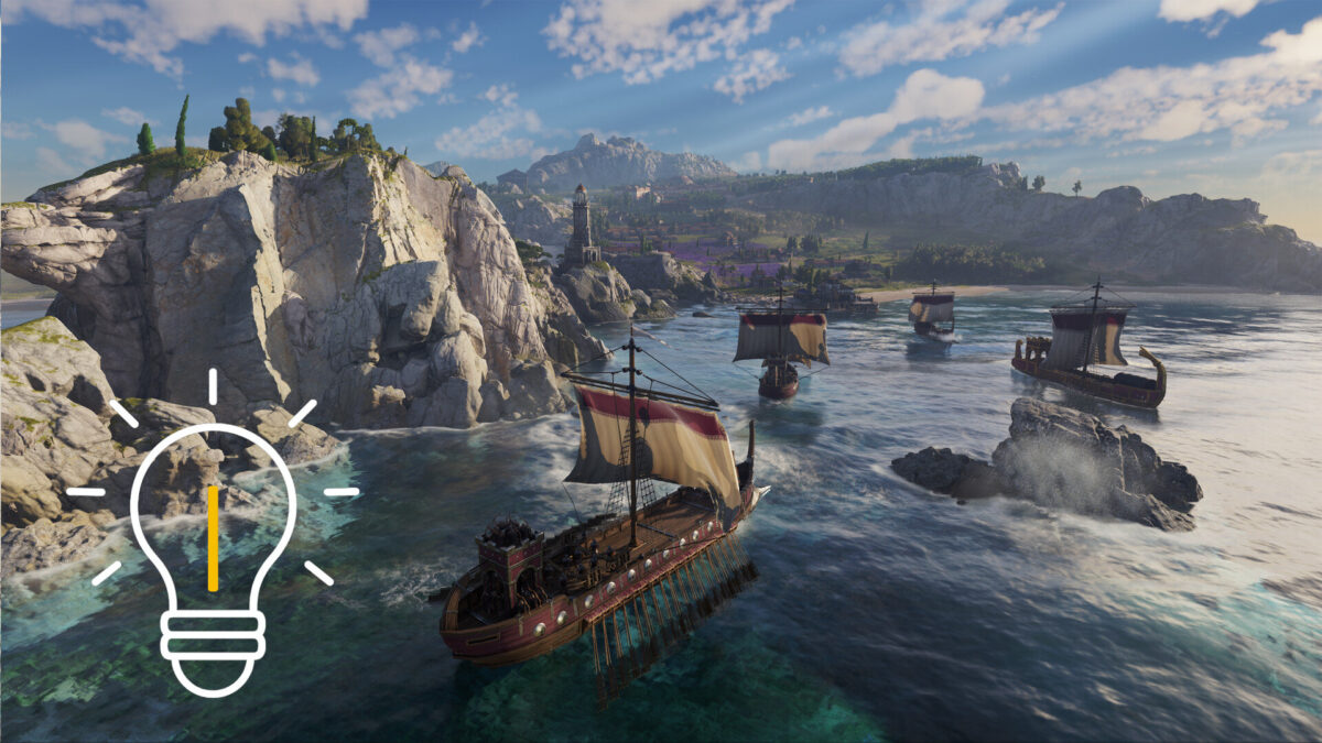 Mehrere Schiffsflotten auf dem Meer.