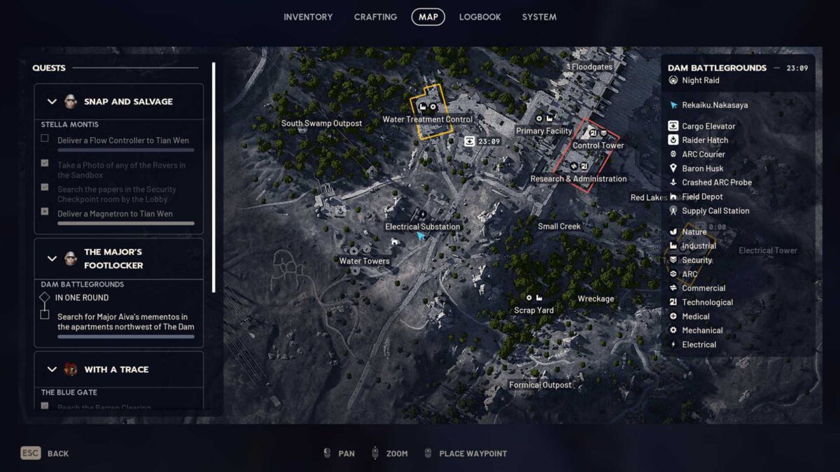 Karte vom Umspannwerk in Arc Raiders.