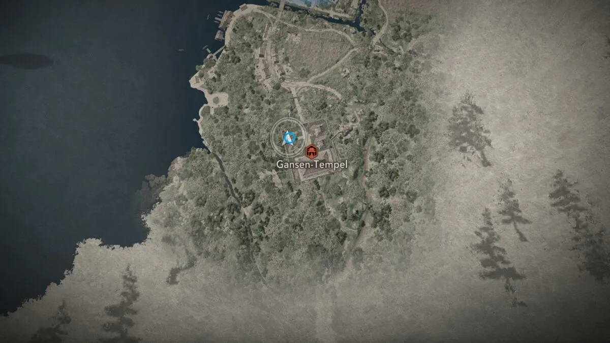 Eine Karte des Gansen Tempel in Assassin's Creed Shadows.