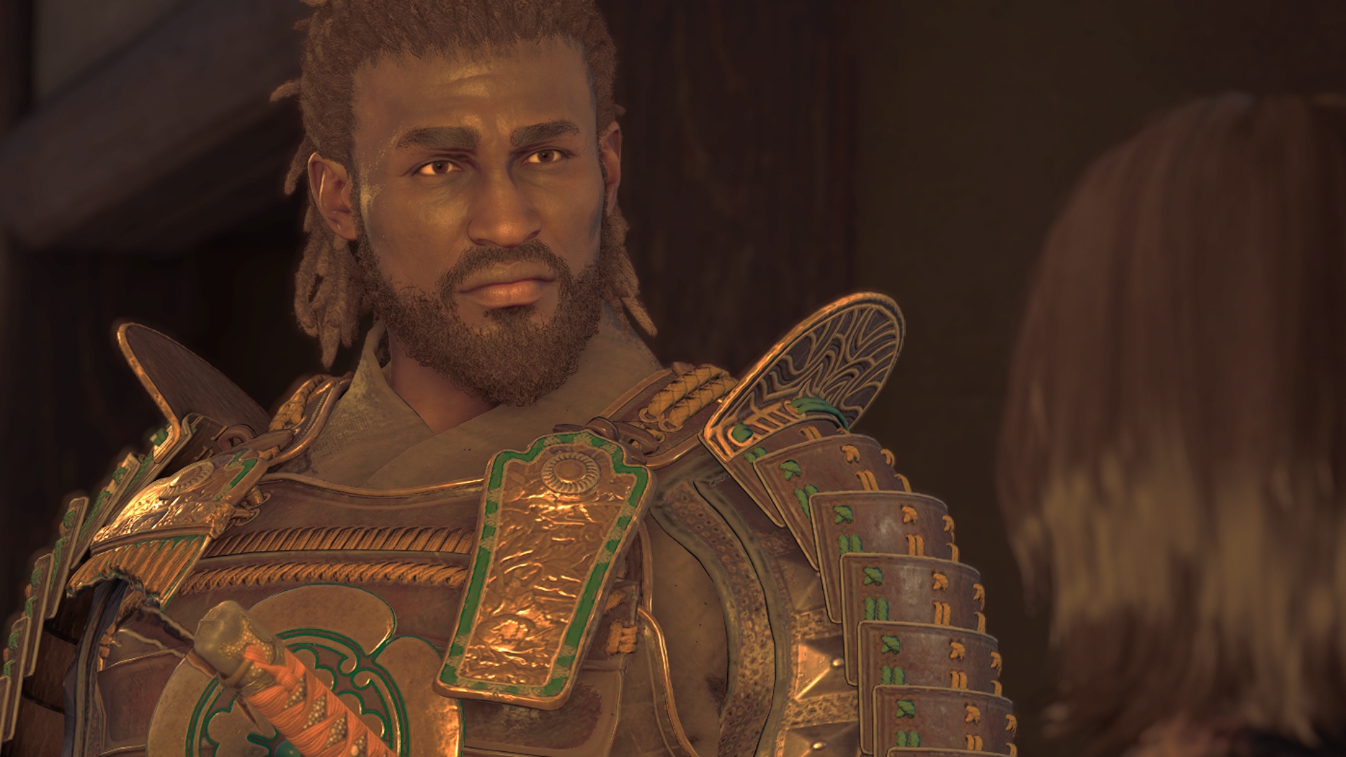 The samurai Yasuke in his armor.