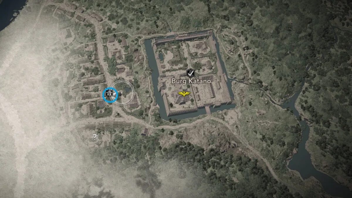 Eine Karte von Settsu in Assassin's Creed Shadows.