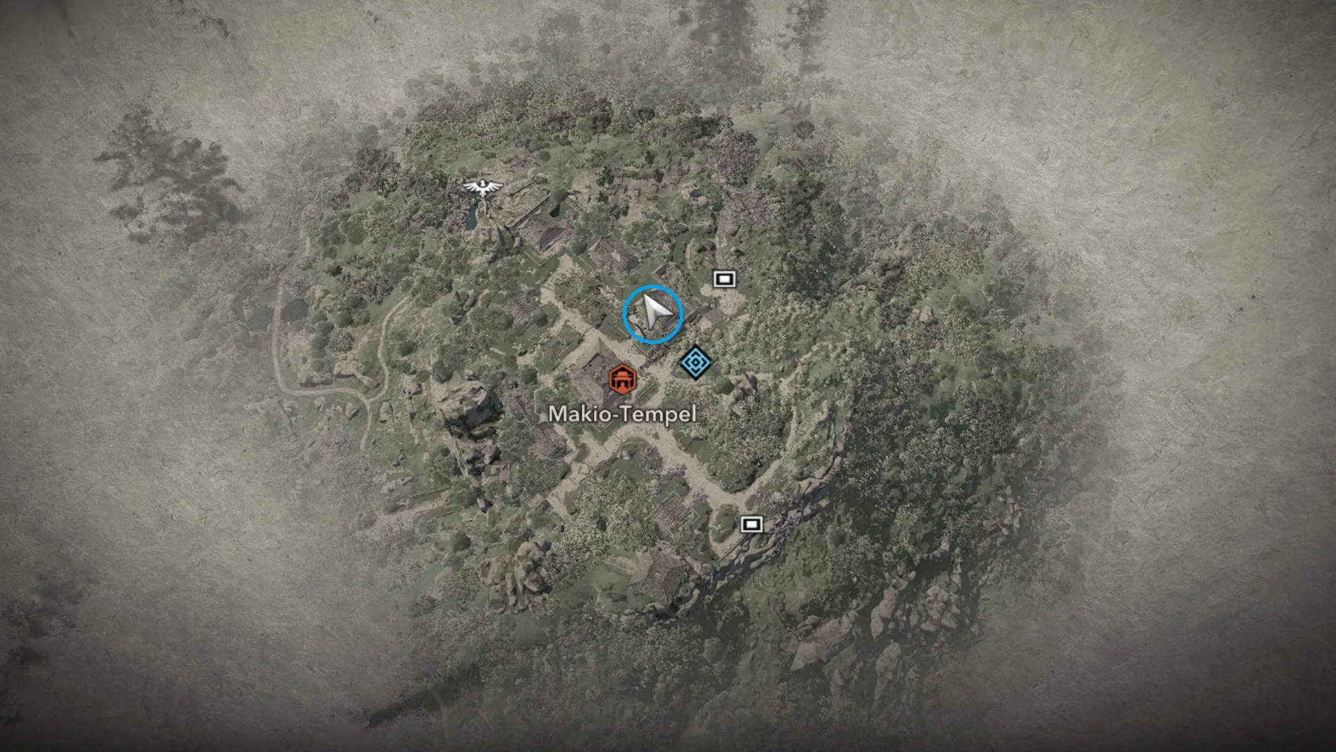 Eine Karte vom Tempel und der Umgebung.