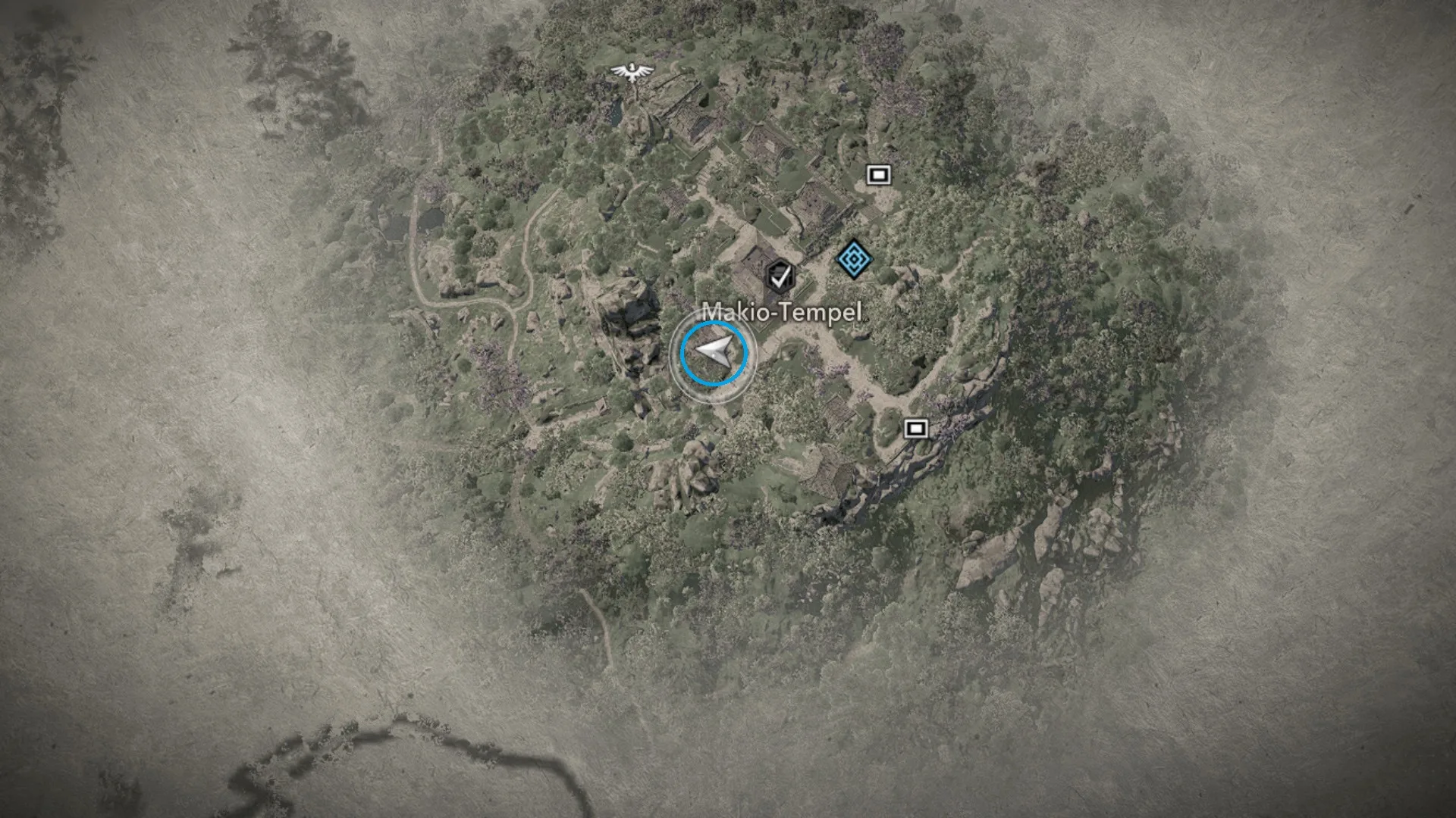 Eine Karte vom Tempel und der Umgebung.