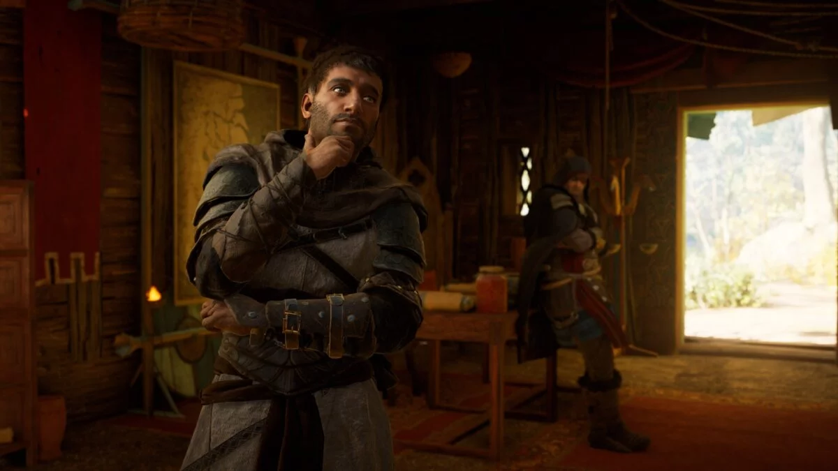 Haytham und Eivor unterhalten sich in Assassin's Creed Valhalla.