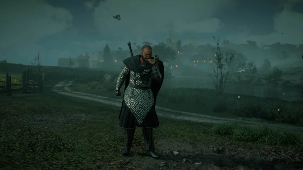 Fulkes Kämpe bläst in Assassin's Creed Valhalla das Horn zum Rückzug seiner Männer.