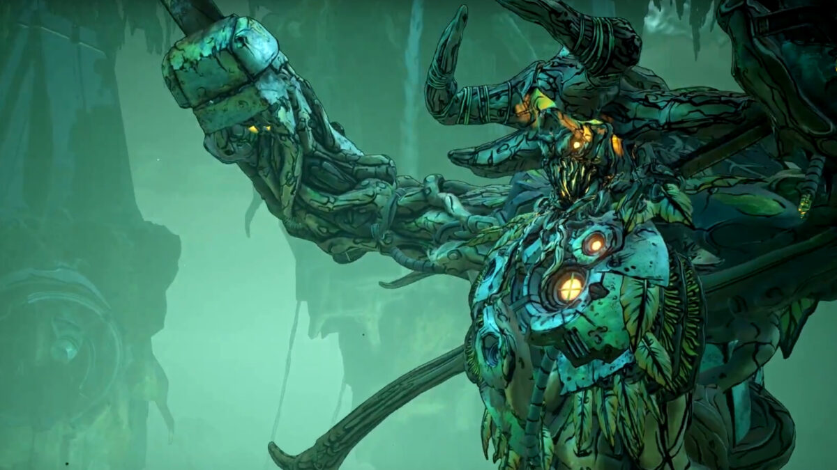 Graveward aus Borderlands 3, der sich auf einen Angriff vorbereitet.