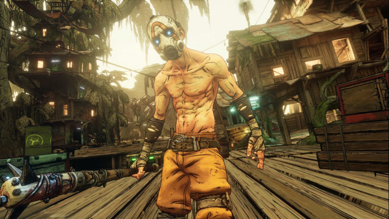 Ein Psycho mit einem Baseballschläger aus Borderlands 3.