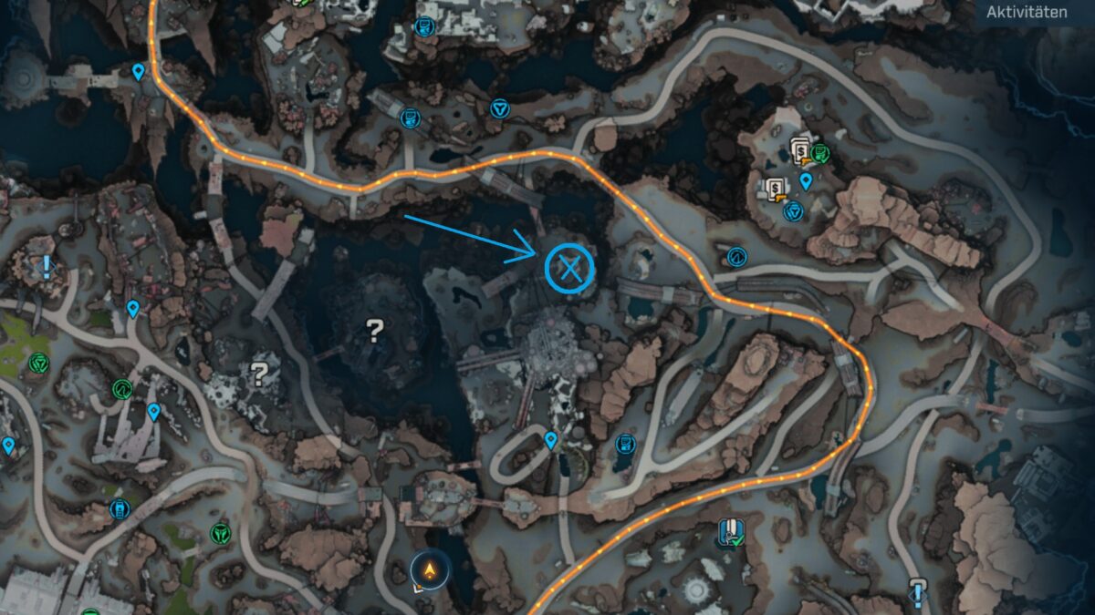 Eine Karte von Carcadia in Borderlands 4.