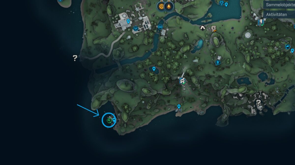 A map of Borderlands 4 showing the Coastal Bonescape.
