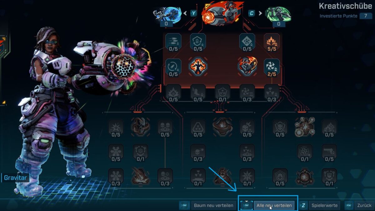 A skill overview of the character Harlowe.