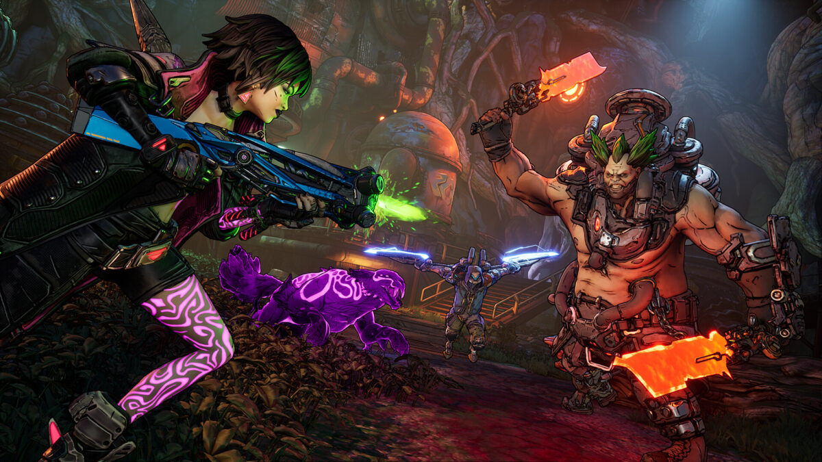 The Siren Vex firing at a large enemy in Borderlands 4.