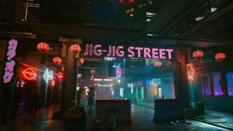 View into the Jig-Jig Street in Cyberpunk 2077