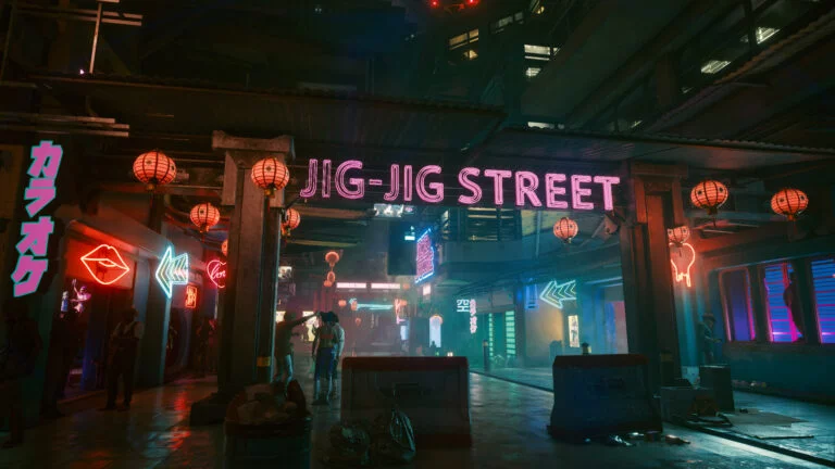 View into the Jig-Jig Street in Cyberpunk 2077