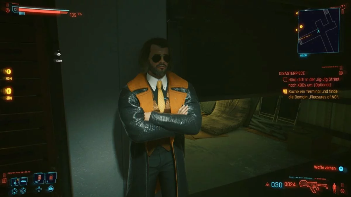 Ein Braindance-Dealer in der Jig-Jig Street in Cyberpunk 2077.