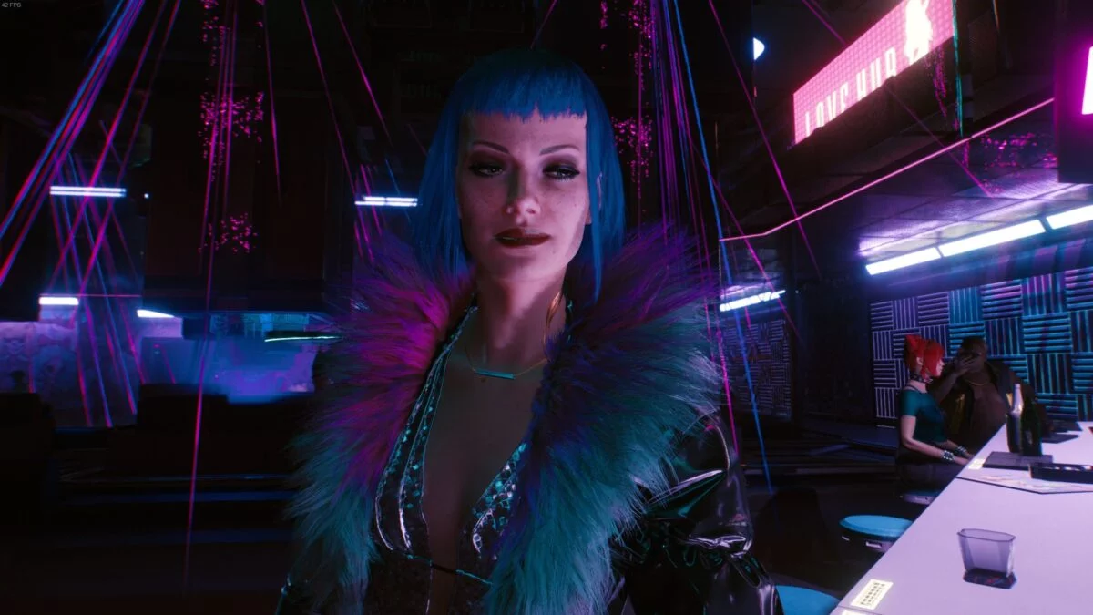 V trifft in Cyberpunk 2077 Evelyn Parker in Lizzie's Bar. 