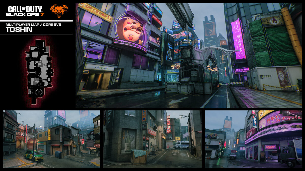 Übersicht zur Karte "Toshin" in Call of Duty: Black Ops 7.