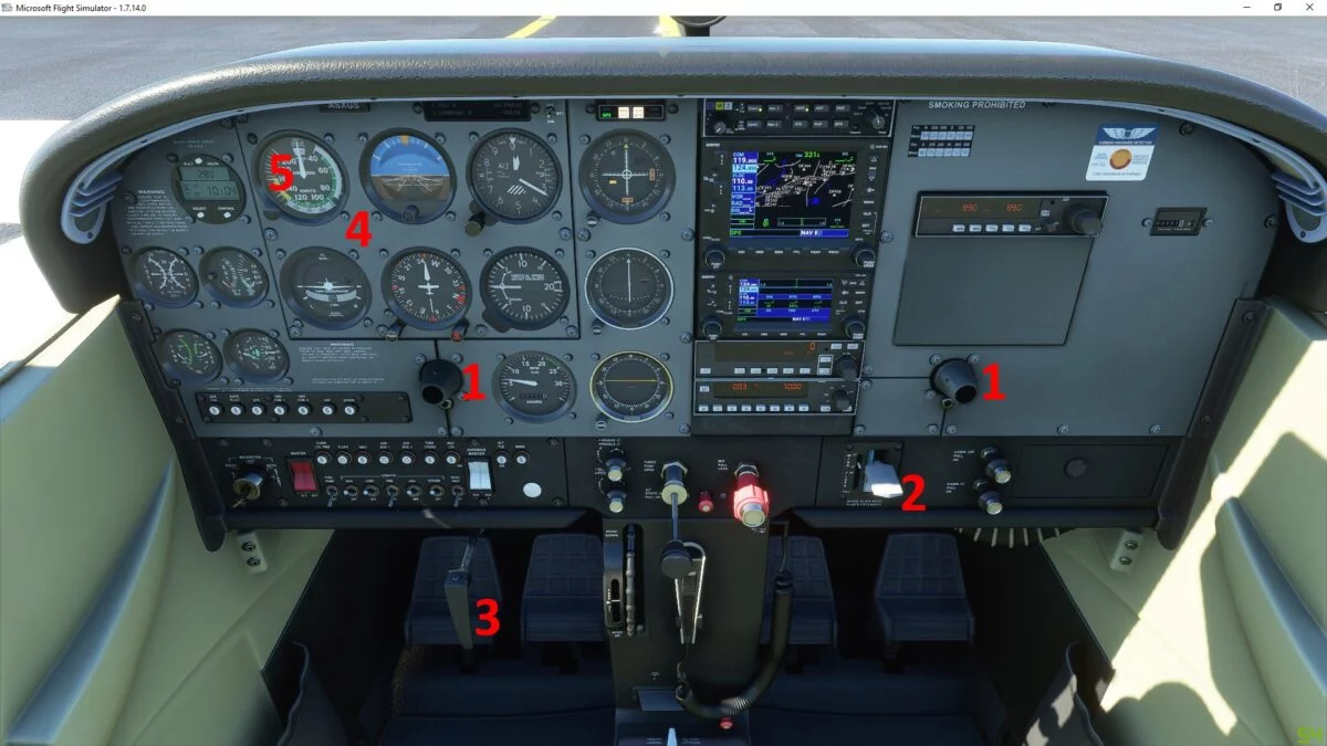 Cockpit und Instrumente der Cessna im Flight Simulator 2020