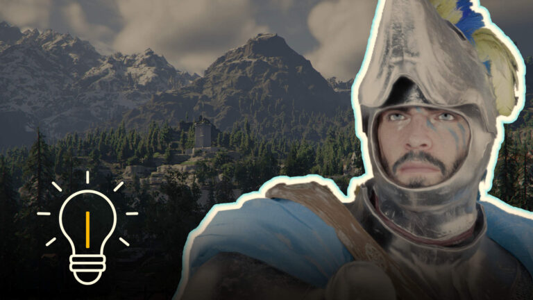 Crimson Desert: Krieger mit Helm vor Berglandschaft – Guide zum Helm ausblenden im Spiel