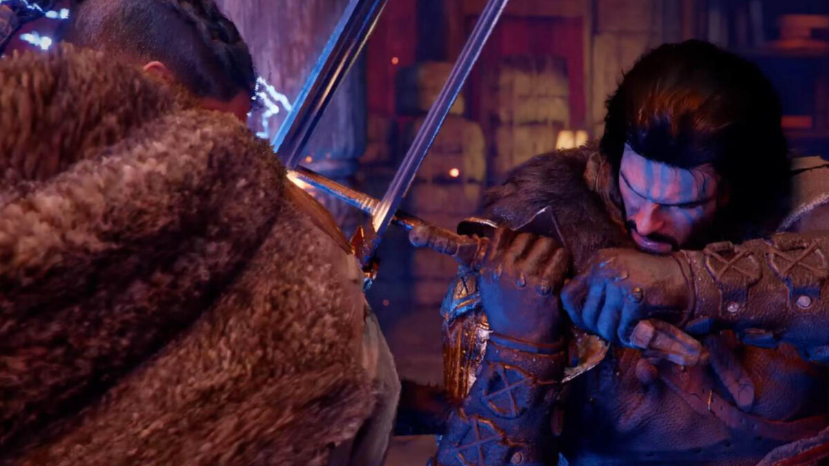 Kliff kämpft mit einem Schwert gegen einen Gegner.