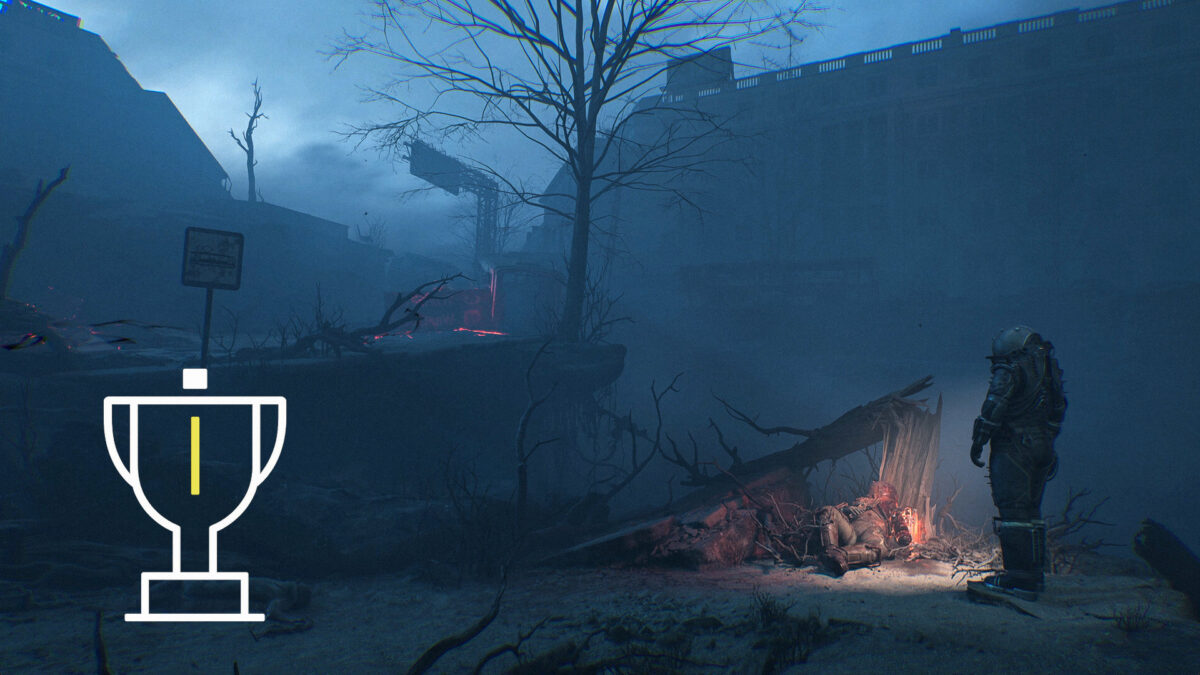 Dark environment with a man on the right side.