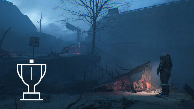 Dark environment with a man on the right side.