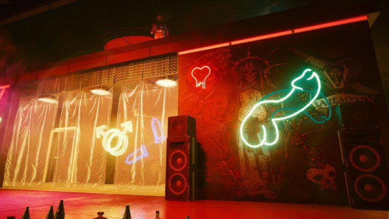 Glowing Penis Sign in Gay Club in Cyberpunk 2077