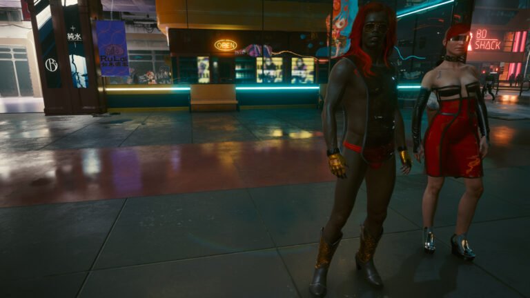 Male and female NPC in very revealing clothes in Cyberpunk 2077