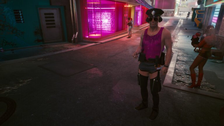 Male NPC with police outfit in Cyberpunk 2077