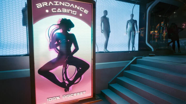 Braindance-Werbung in Cyberpunk 2077