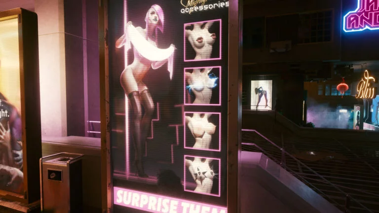 Advertisement for Midnight Accessoires in Cyberpunk 2077