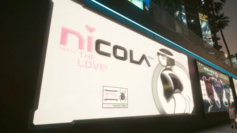 Nicola-Werbung in Cyberpunk 2077