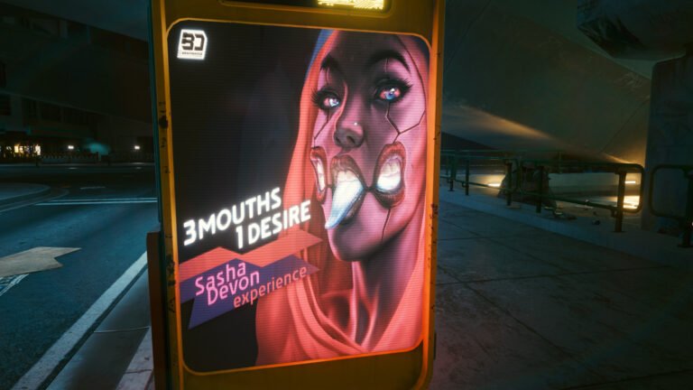 Sasha Devon Experience Advertisement in Cyberpunk 2077