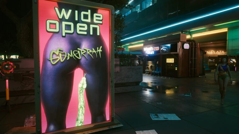 Wide Open Werbung in Cyberpunk 2077