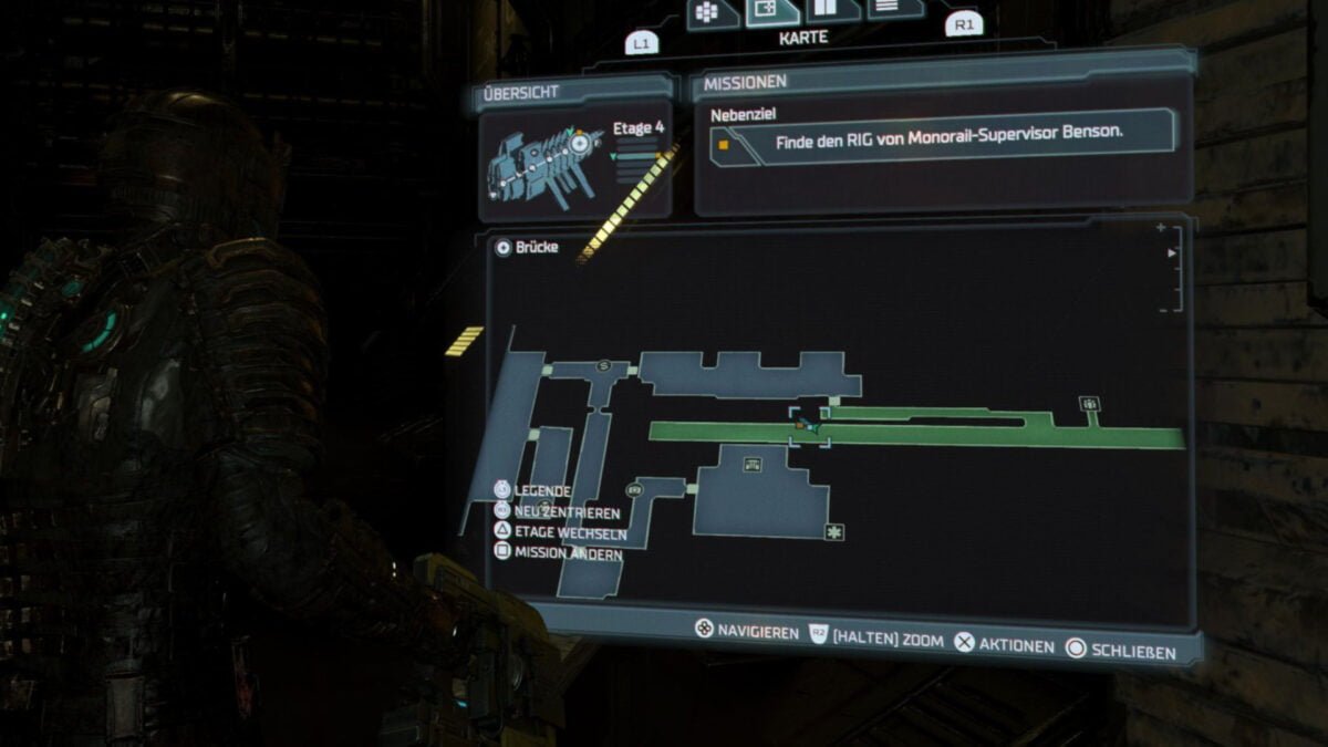 Der Fundort von Benson's RIG auf der Karte von Dead Space.