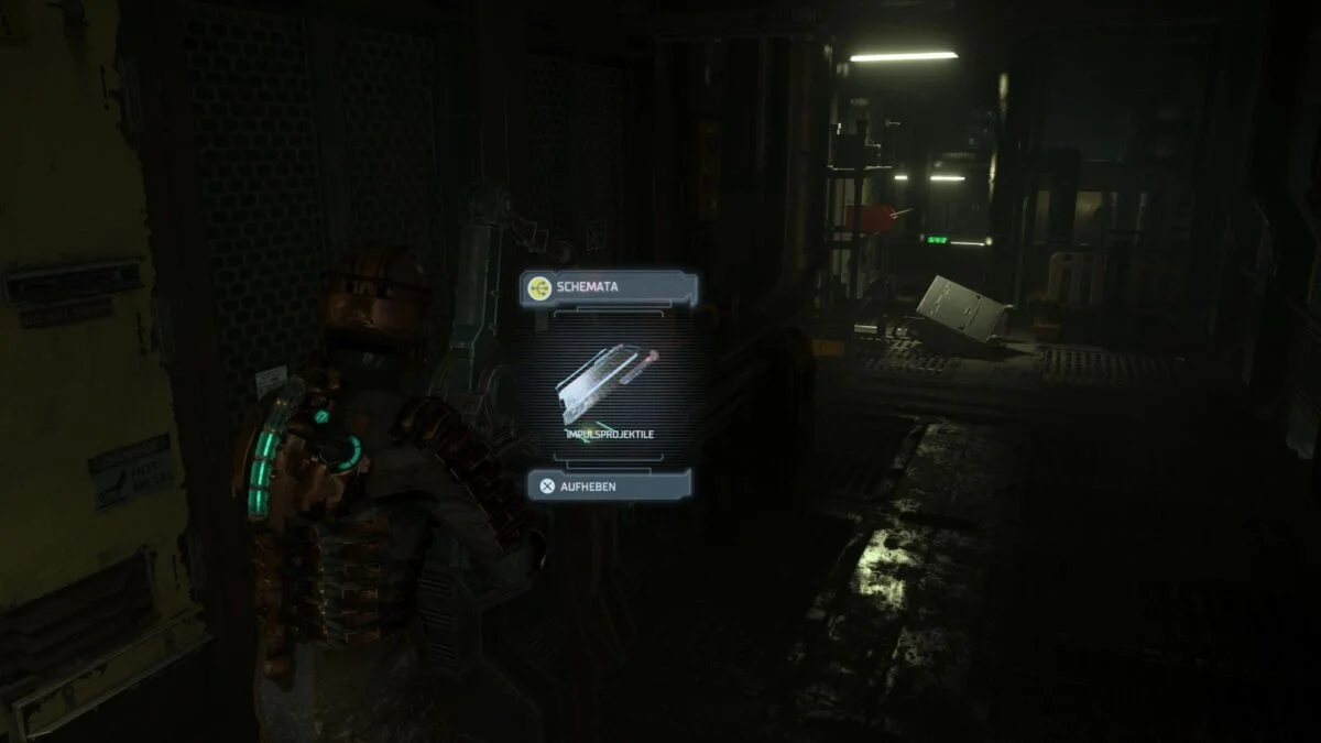 Isaac findet in Dead Space ein Schema für einen Verbrauchsgegenstand. 
