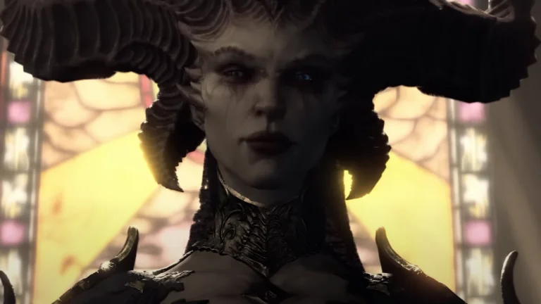 Die gehörnte Dämonin Lilith in Diablo 4.