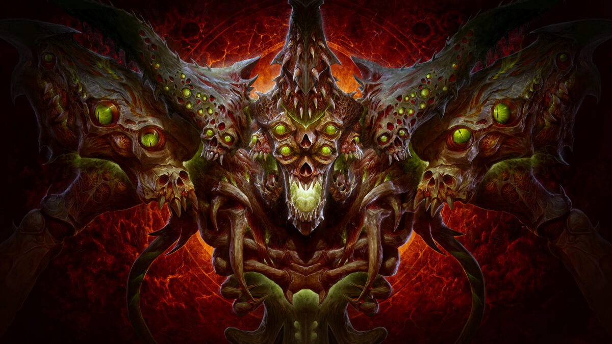 Eine große Kreatur mit mehreren Augen aus Diablo 4.