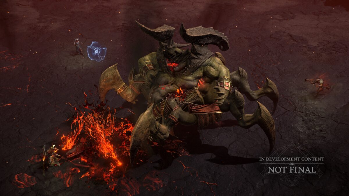 Ein großes grünes Monster mit vier Beinen und Panzerung.