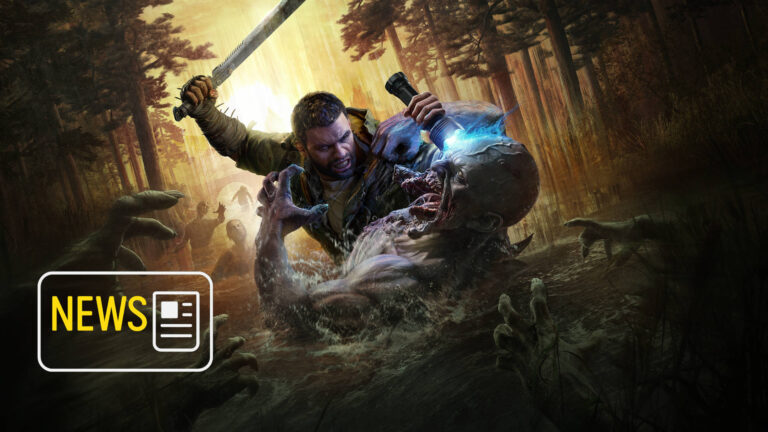 Actionreiche Szene aus Dying Light: The Beast – Überlebender kämpft im Sumpf mit Machete und UV-Licht gegen einen Infizierten.