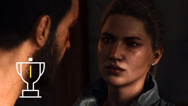 A woman stares determinedly at a man.