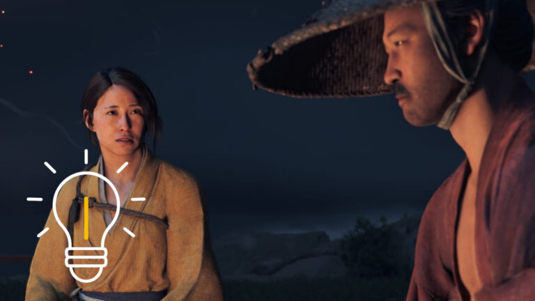 Atsu sits next to Hanbei at the campfire.