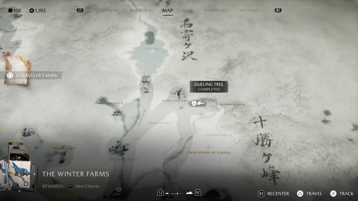 Map of Ghost of Yotei.