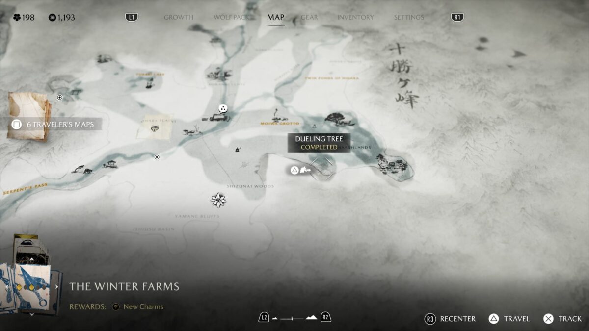 Map of Ghost of Yotei.