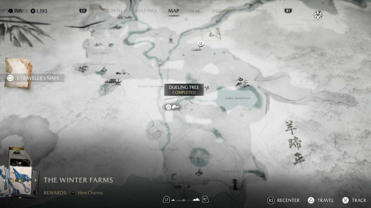 Map of Ghost of Yotei.