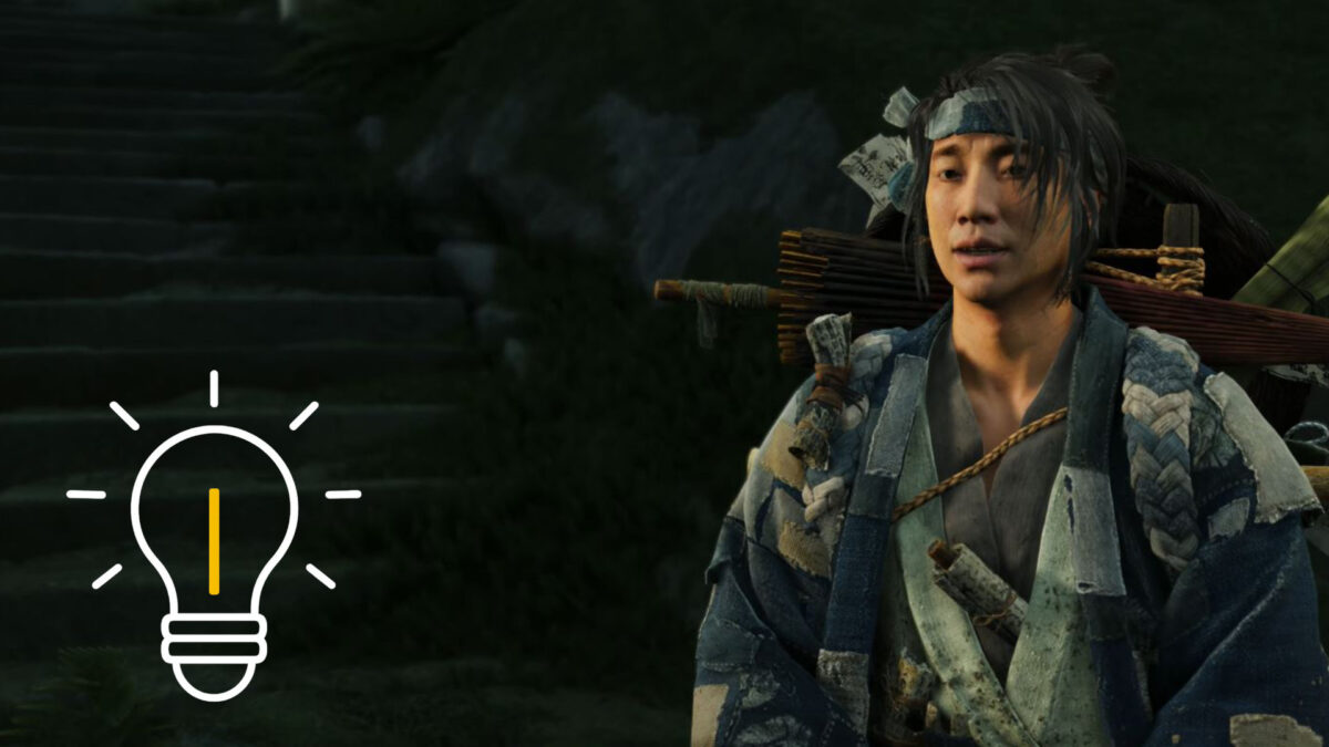 A traveler carrying heavy gear looks ahead as if explaining something.