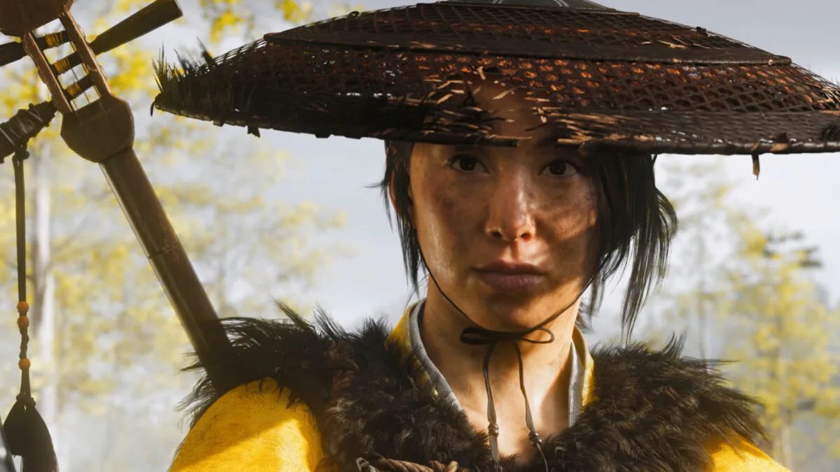 Die Protagonistin von Ghost of Yotei in Nahaufnahme.