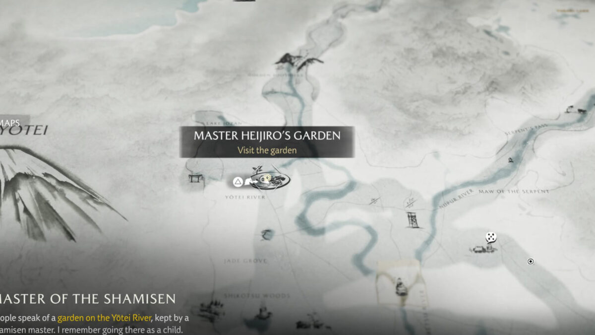 Map von Ghost of Yotei im Yotei Grasland.