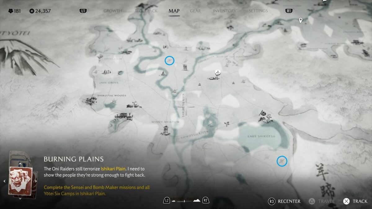 Map of Ghost of Yotei – Yotei Grasslands.