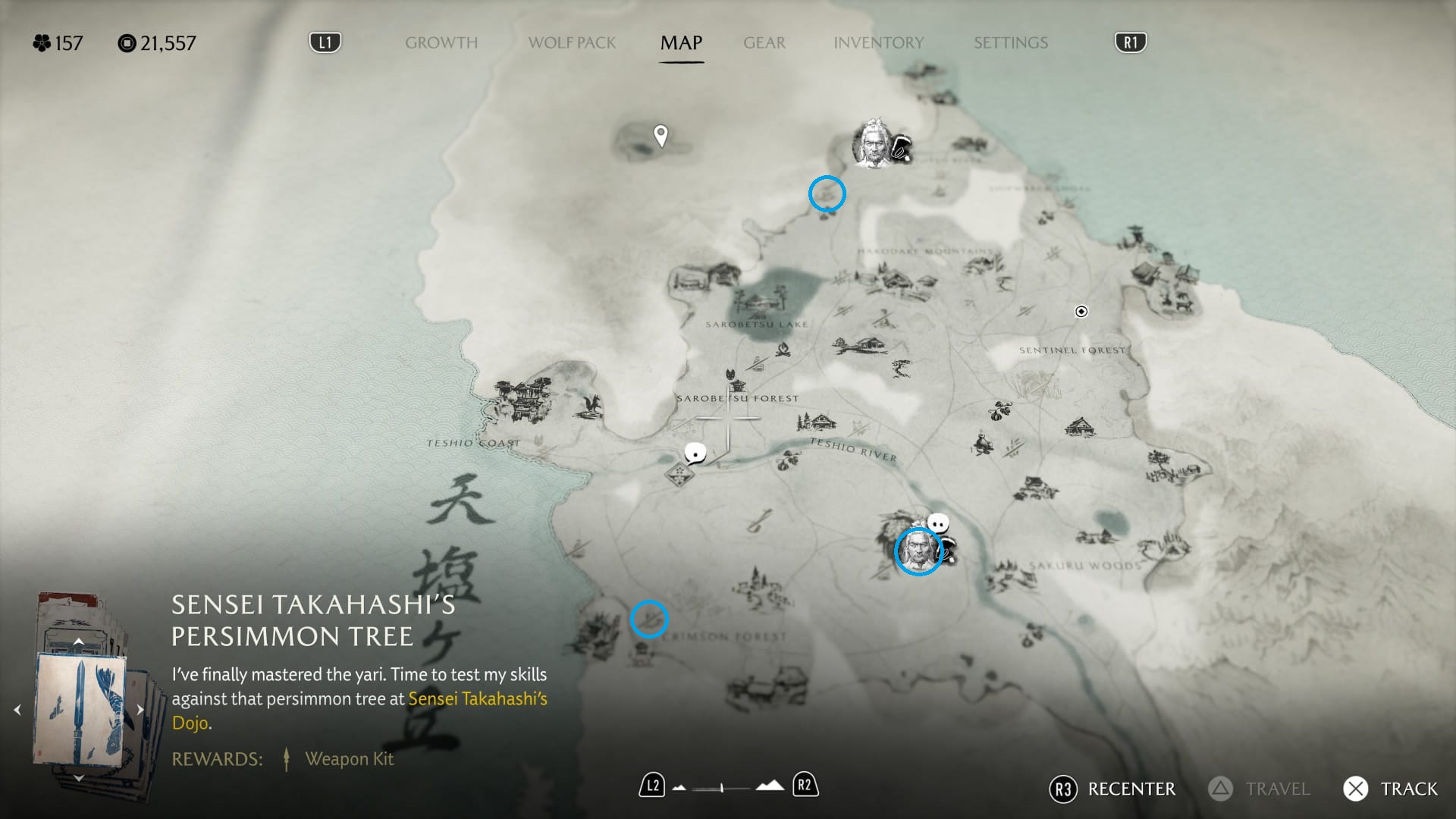 Map of the Teshio Ridge.